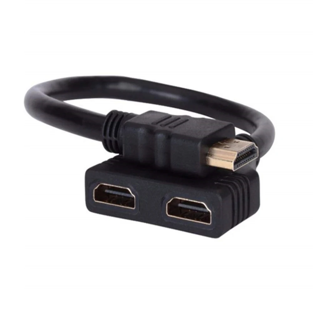 Переходник с 2 портами на Femal 1080 P, видео кабель, Hdmi переключатель, HDMI сплиттер, 1 в 2 выхода, конвертер для аудио ТВ DVD 0,3 м