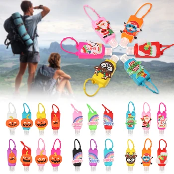 

5pcs/set 30ML Hand Washing Bottle Portable Refillable Bottle Cleanser Container Cartoon Silicone Hand Sanitizer Bottle