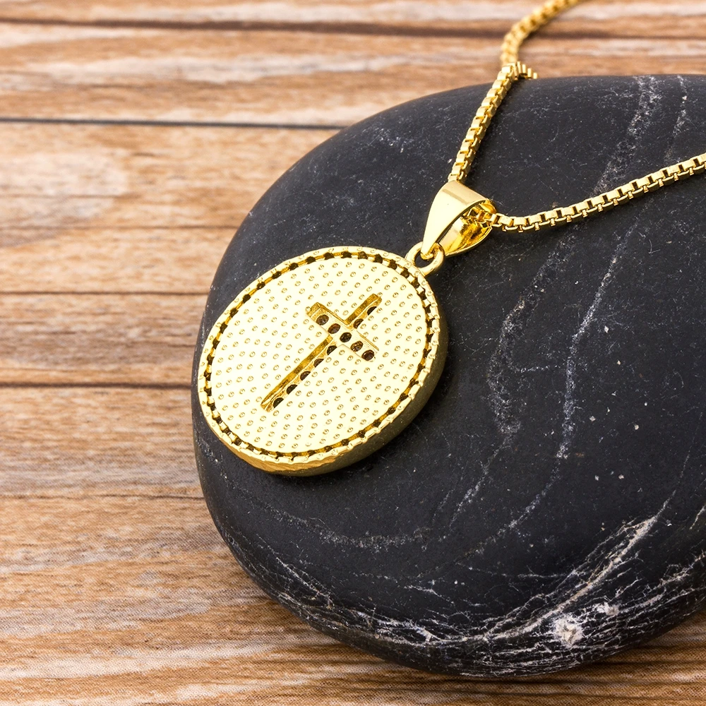 Nidin-男性と女性のための銅のキュービックジルコニアネックレス