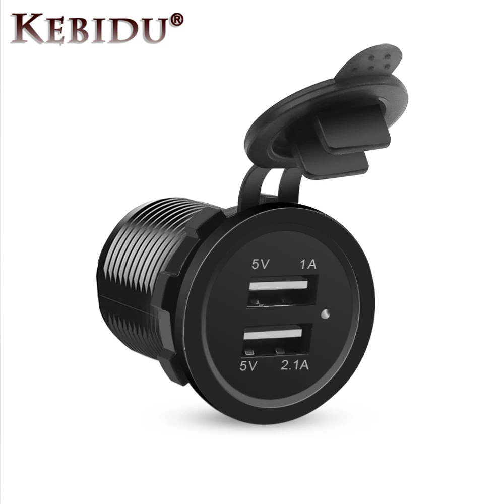 Автомобильное зарядное устройство KEBIDU с двумя USB-портами 2.1A/1A | Мобильные