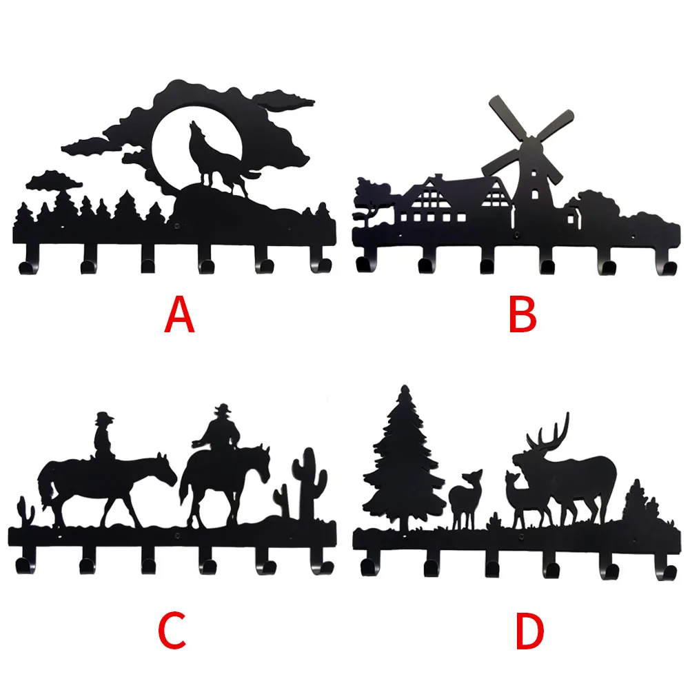 Home Decoration Porch Space Saving Clothing Door Back Solid Iron Art Gift Easy Install Cartoon Storage Hanging Hook Wall Mounted