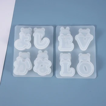 

Cute Bear Letters Silicone Resin Mold Japanese Alphabet Crystal Epoxy Resin Mold DIY Jewelry Pendant Accessories Decorations