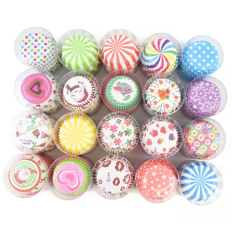100pcs/box Muffin Cupcake Paper Cups Cake Forms Cupcake Liner Baking Muffin Box Cup Case Party Tray Cake Mold Decorating Tools