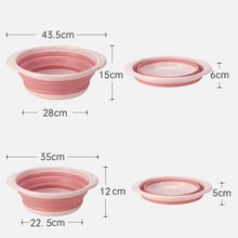 Lavabo pliable en Silicone pour enfants, pratique, voyage, baignoire télescopique pour enfants, dessin animé, dortoir pour enfants, évier pour bébé 