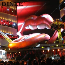 Карнавал вечерние б/у открытия гигантские надувные рот для губ с язычком для заднего фона концерт украшение