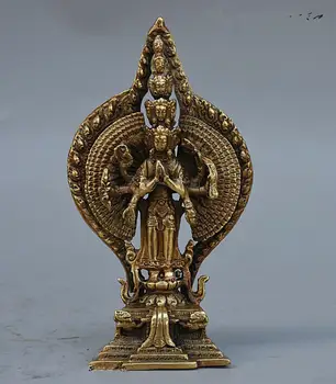 

Tibet Buddhism Brass 1000 Arms Avalokiteshvara Goddess Guan Yin Buddha Statue
