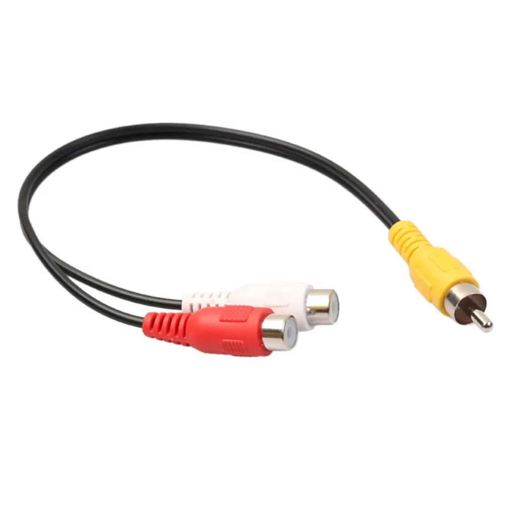 

Hot New Practical Audio Video Cable RCA Splitter RCA Male Connectors to 2RCA Female Stereo Plug Adapter Audio Cable Cord