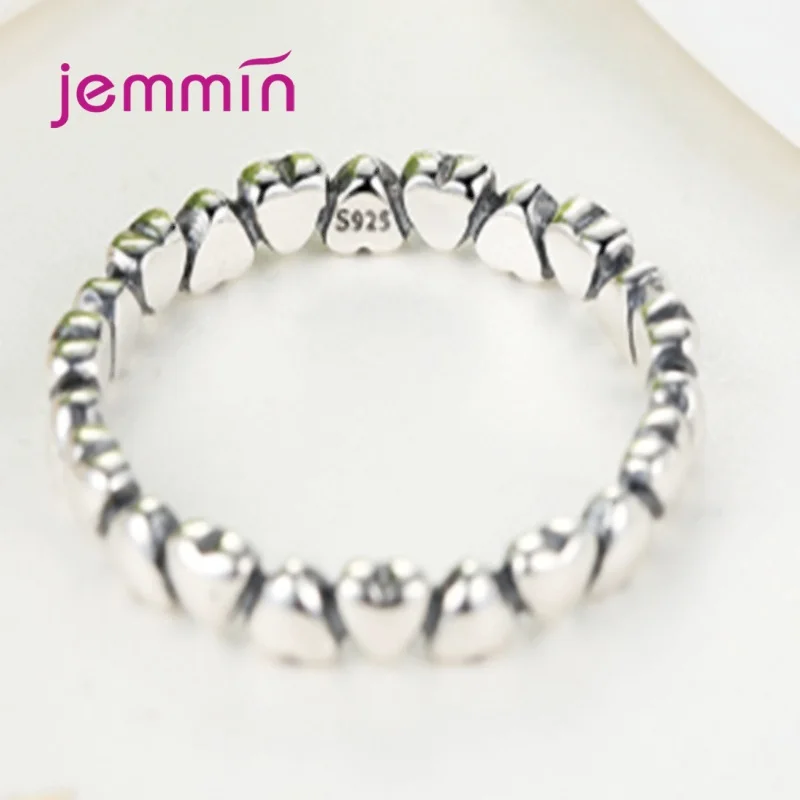 100% Solid Sterling Silver  Love Heart Finger Ring Romantic Love Wedding Engagement Ring For Women Original Jewelry Gift 3