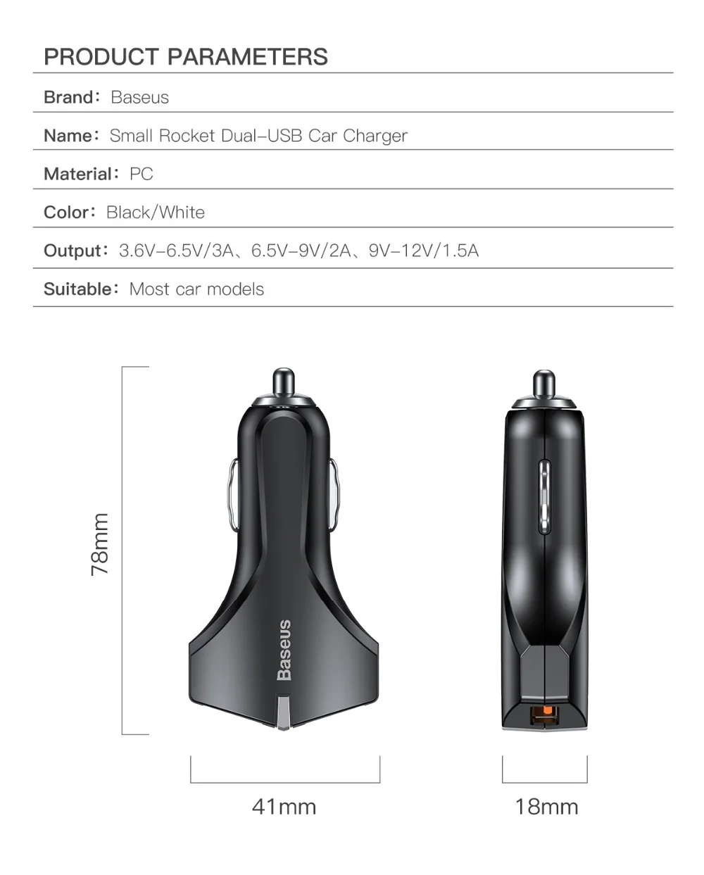 Baseus Dual USB зарядное устройство для мобильного телефона Быстрая зарядка 3,0 Dual Usb для IPhone X Max Ipad планшет автомобильное USB зарядное устройство адаптер Автомобильное зарядное устройство