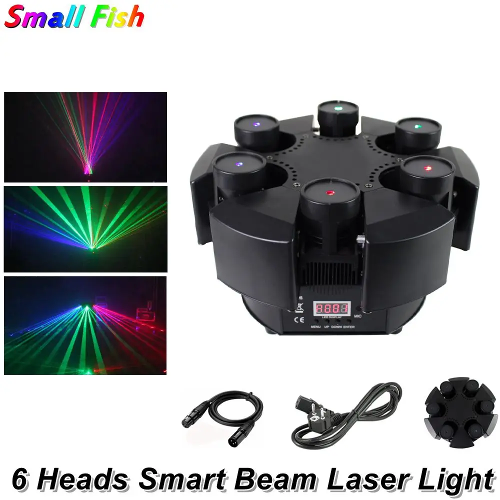 

Dj Equipments 6 Heads Smart Beam Moving Head Light 700MW RGB Floral Color Laser Projector Christmas Lights Disco KTV RGB Laser