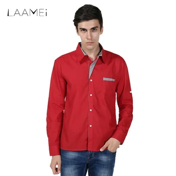 

Fashion Men Casual Autumn Basic Suits Shirts Long Sleeve Turn-Down Collar Dress Shirt Male Blocked slim Clothes Top Plus Size