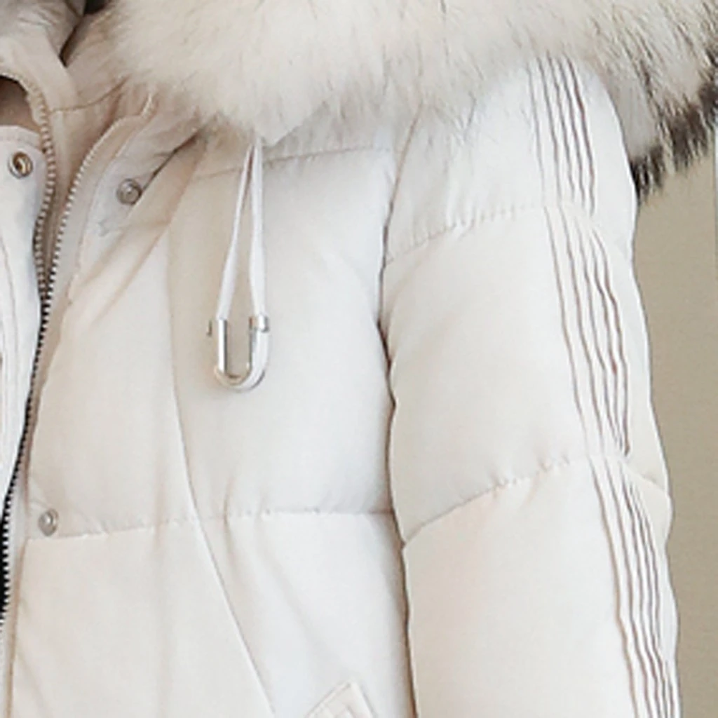 JAYCOSIN/женская зимняя куртка парки с большим искусственным меховым воротником однотонная женская куртка на молнии с хлопковой подкладкой теплая хлопковая базовая модель 904