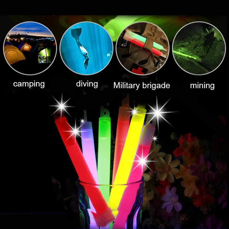 6inch Multicolor Glow Stick Chemical Light Stick 10Pcs Camping Emergency Decoration Party Clubs Supplies