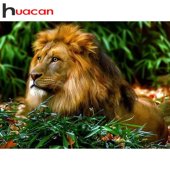 

Huacan Diamond Painting Kits Lion Mosaic Animal Decorations For Home Embroidery Handmade Gift Wall Stickers