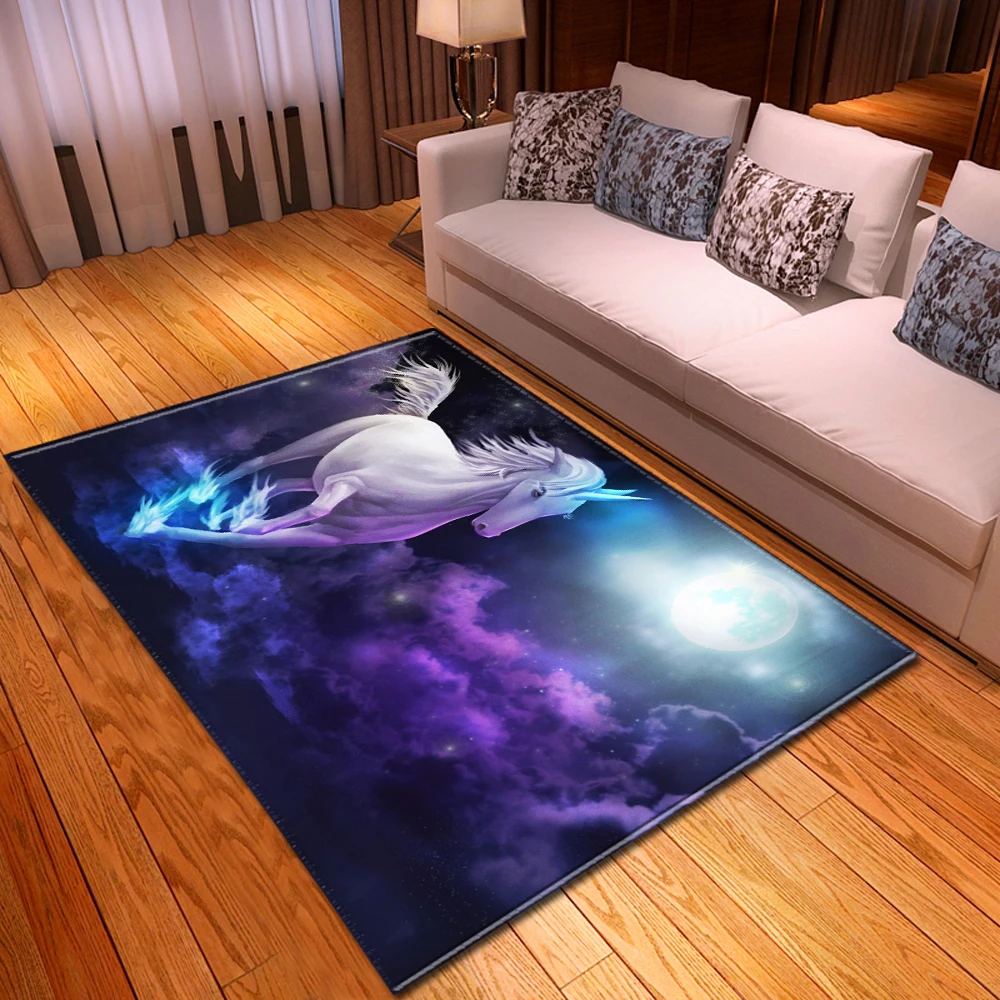Мультяшный Розовый Единорог ковры для домашнего декора мягкие коврики из пены с