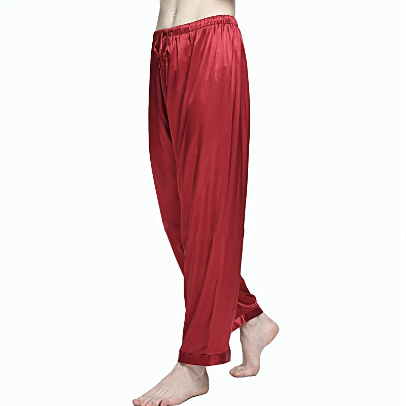 pajama bottoms 2020 Men Loose Satin Silk Pajamas Sleepwear Trousers Nightgown Pyjamas Long Pants Homewear Sleep Bottoms mens pjs sale