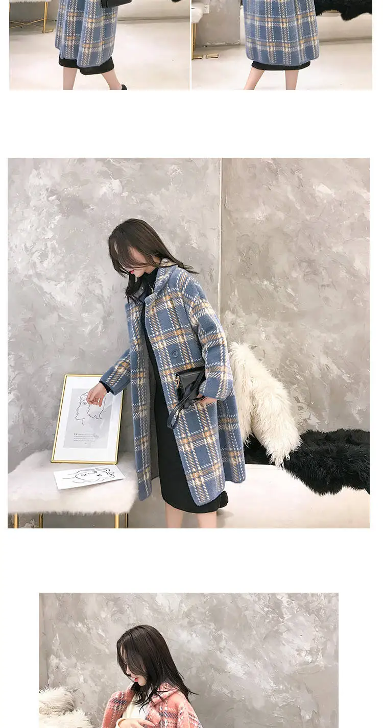Heydress осеннее элегантное клетчатое женское модное шерстяное пальто женское повседневное пальто с отложным воротником Женская теплая верхняя одежда