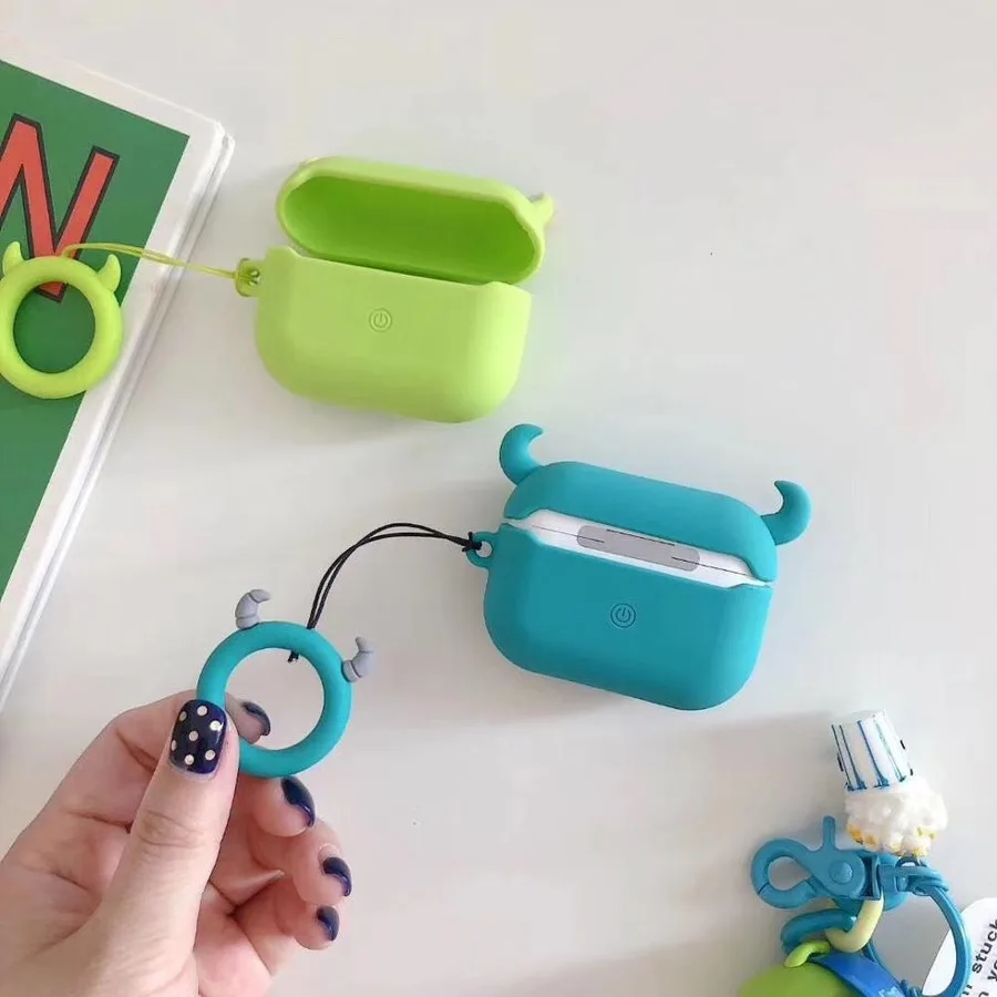 Для Apple AirPods Pro Чехол милый мультфильм силиконовый чехол для наушников портативный палец кольцо чехол для наушников для Air Pods 3 зарядная коробка