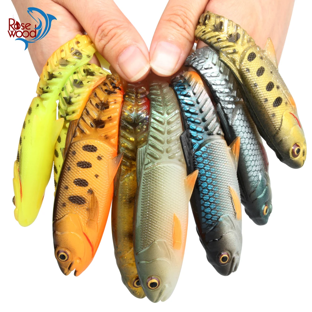 RoseWood Paddle Tail Soft Plastic Swimbait Rig Pike Fishing Lures Saltwater  Freshwater Fishing shad Tackle 6.5cm/8.5/10.5cm/12cm