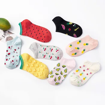 

Women Thin Sock Lovely Ladies Fruit Watermelon Socks Colorful Unisex High Casual Cotton Sox Girls Spring Summer Trendy Skarpetki