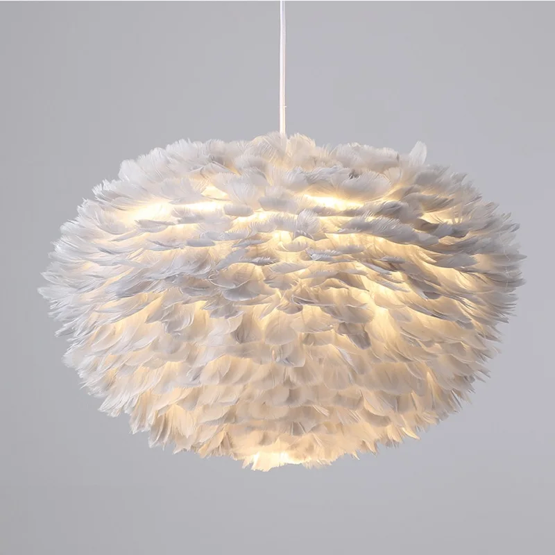 Feather Pendant Lights Hanglamp Lamp Nordic Design Lustre Vintage Loft Decor Dining Room Kitchen Home Light Fixtures LED | Лампы и