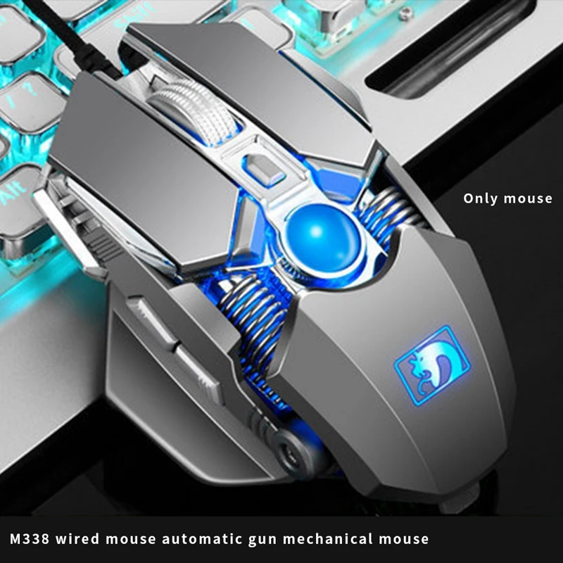 M338 Регулируемый домашний бесшумный Led офисная оптическая USB Проводная мышь Механическая настольная мышь с кнопками для ноутбука Профессиональный ПК