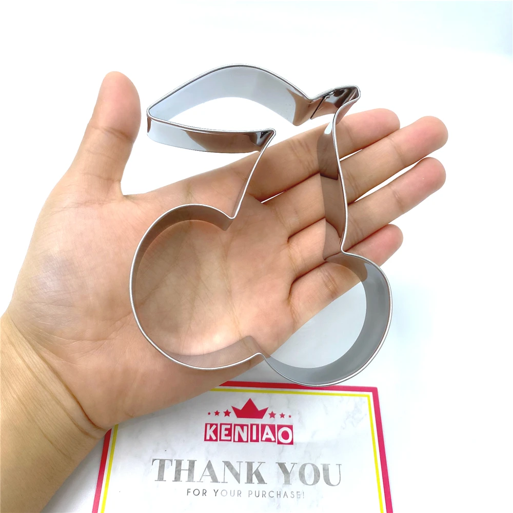 KENIAO Cherry Cookie Cutter 10 x 9.4 CM Fruit Biscuit Fondant Bread Sandwich Stainless Steel DIY Kitchen Decor Tool Baking Mold