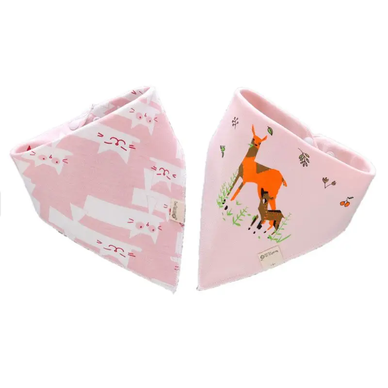 2 Pack Infant Baby and Toddler Bandana Drool Bibs Absorbent Cotton Saliva Towel E65D - Цвет: 9