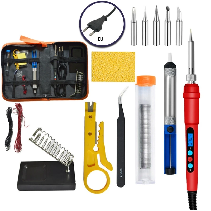 Eu Uk Us 60w Diy Digital Display Adjustable Temperature Electric Soldering Iron Welding Kit Screwdriver Repair Tools Case Electric Soldering Irons Aliexpress