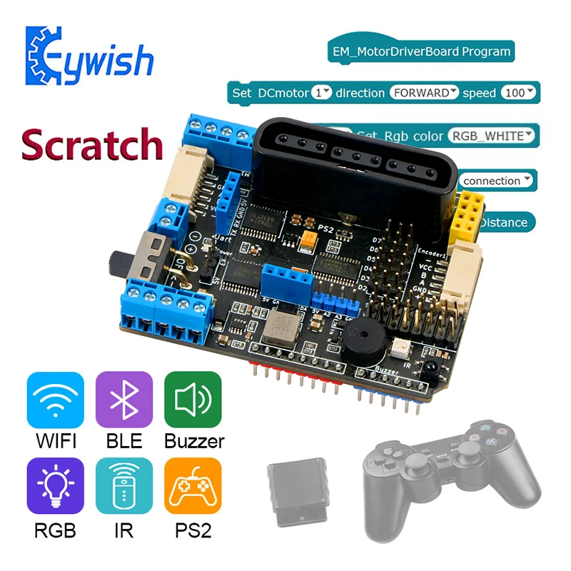 Best TTJ TB6612FNG Motor Driver Board V3.0 with PSX2IR RecriverCompatible Adafruit For Arduino R3 Support 8 servo motors 