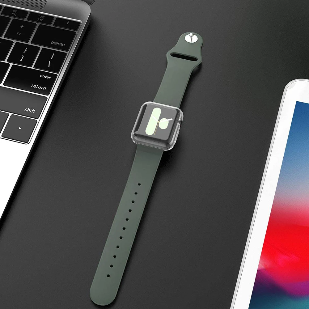 Watch Full Cover Case for Apple Watch Series 5 4 40MM 40MM Soft 360 Slim Clear TPU Screen Cases for iWatch 3/2/1 42MM 38MM