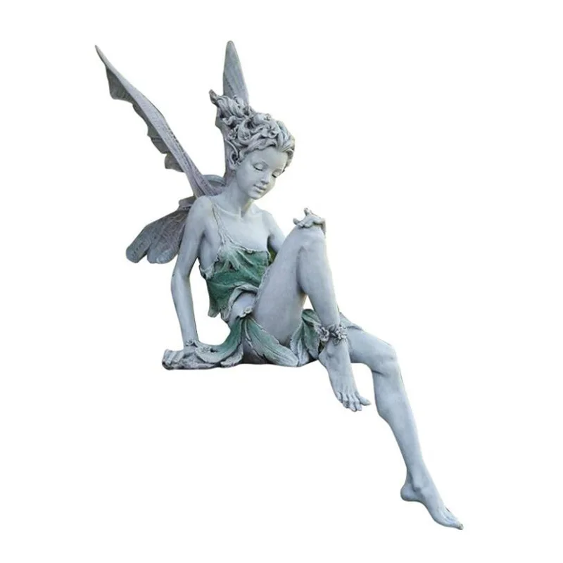 

Tudor And Turek Sitting Fairy Statue Fountain Decorative Garden Ornament Resin Figurine Angel Sculpture For Yard Home Decoration