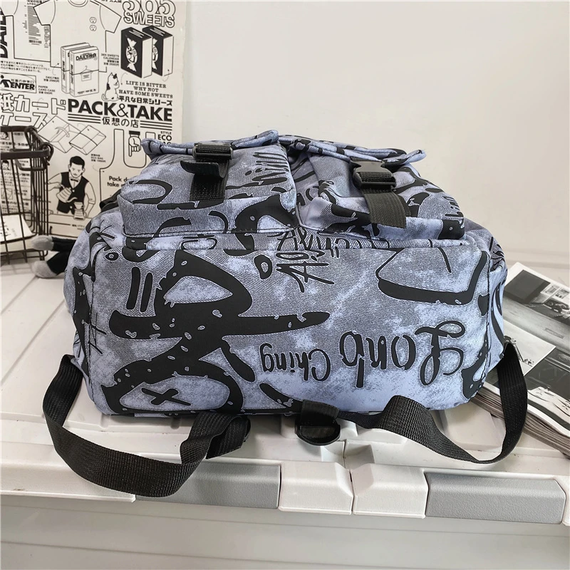 17 inch Printed Pattern Nylon Casual Backpack