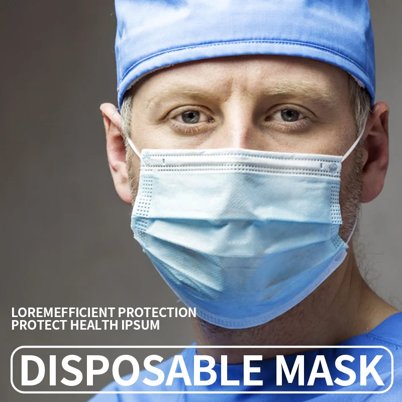 

Disposable protective face mask Adult use Three-layer meltblown cloth combination Masks Anti-fog Protective Bacterial Respirator