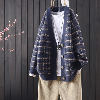 

2020 Autumn Winter Women Sweater Cardigans Oversize V neck Knit Cardigans Girls Outwear Korean Chic Tops Suete Mujer Poncho