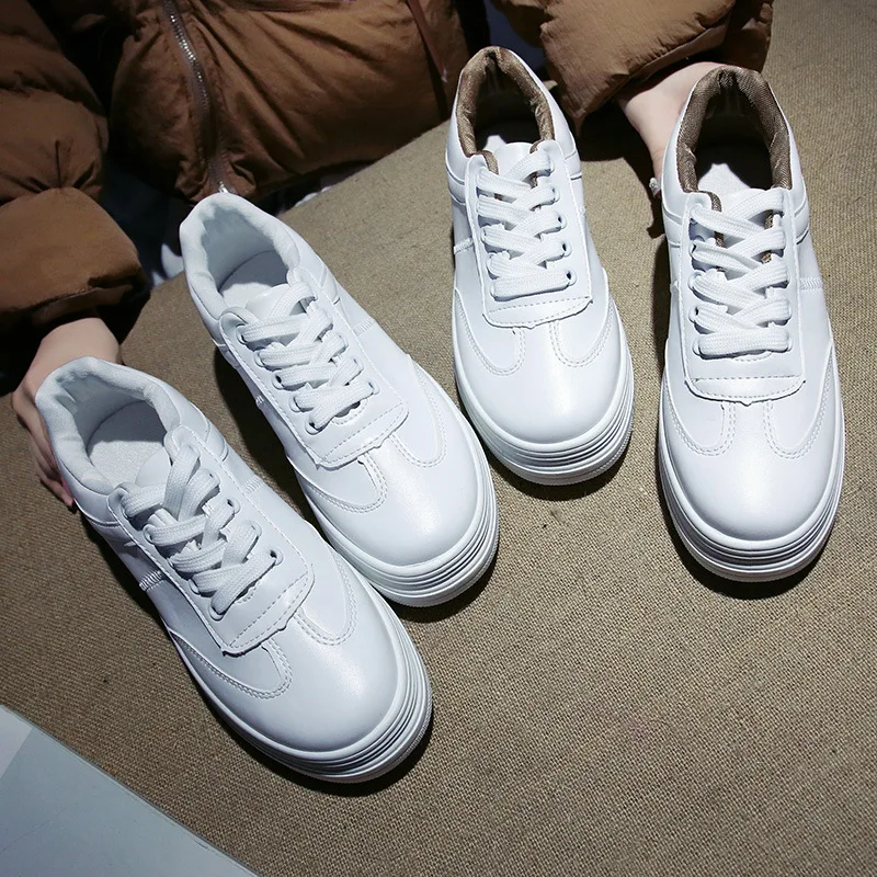 

Small White Shoes Women's 2018 New Style Spring Base Versatile Korean-style WOMEN'S Shoes Sneakers Thick Bottomed Street Snap Sh