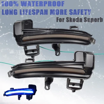 

Car Blue LED Dynamic Turn Signal Blinker For Skoda Superb A7 B8 MK3 III Typ 3V 2016-2019 Side Rear Mirror Flasher Repeater Light