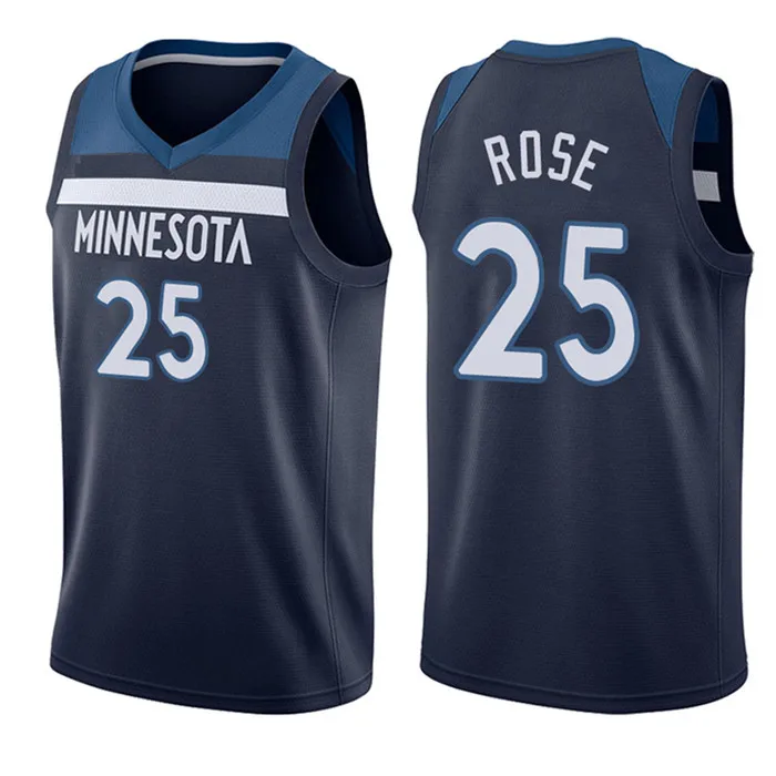 25 Derrick Rose JERSEY 23 Jimmy Butler 32 Anthony Towns 22 Andrew Wiggins майки - Цвет: 2018 new