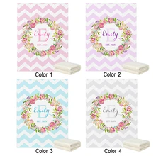 LVYZIHO – couverture personnalisée pour bébé fille et garçon, motif floral à rayures, 30x40 / 48x60 / 60x80 pouces