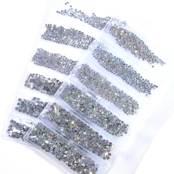 

1700pcs Mix 6 Sizes High Quality Crystal AB Hot Fix Rhinestones Iron On Crystal Strass Hotfix Rhinestones for Garments F0224