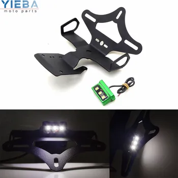 

Moto Universal Adjustable Angle Rear License Plate Mount Holder For Kawasaki Z900 Z 900 2017 2018 Combination of frame and lamp