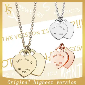 

YS100% S925Pendants high quality TIF1:1 original "mirror double layer mini heart logo" Woman Pendants