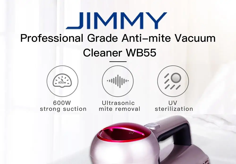 JIMMY WB55 Aspirateur portable pour matelas avec stérilisation UV-C et technologie ultrasonique 