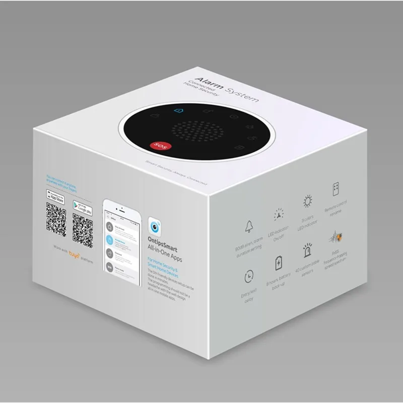 WiFi DIY Wireless Home Security Alarm System with LED Backlight SOS Smart Phone APP Amazon Alexa Google Home Voice Control