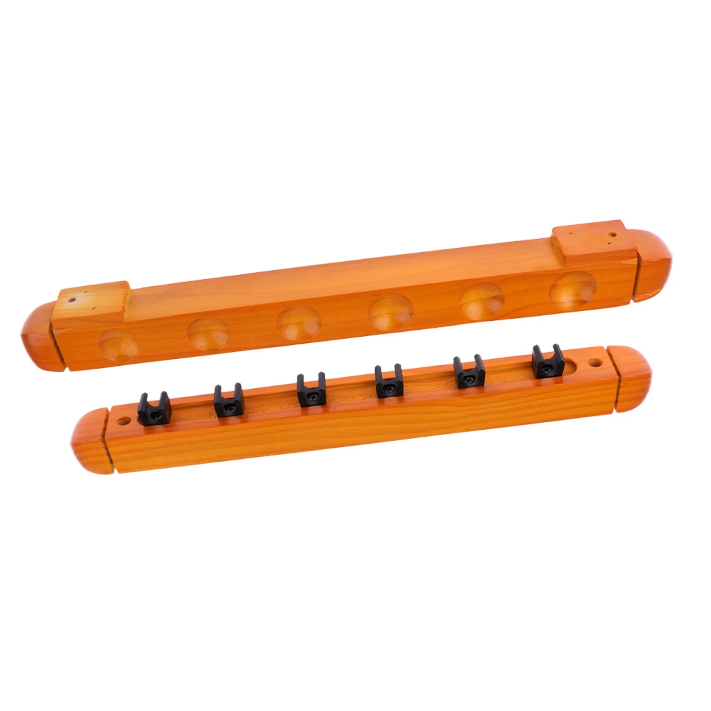 Billiard Pool Stick Shaft Wall Mount Hanging 6 Cue Wood Rack Holder Stand Holder