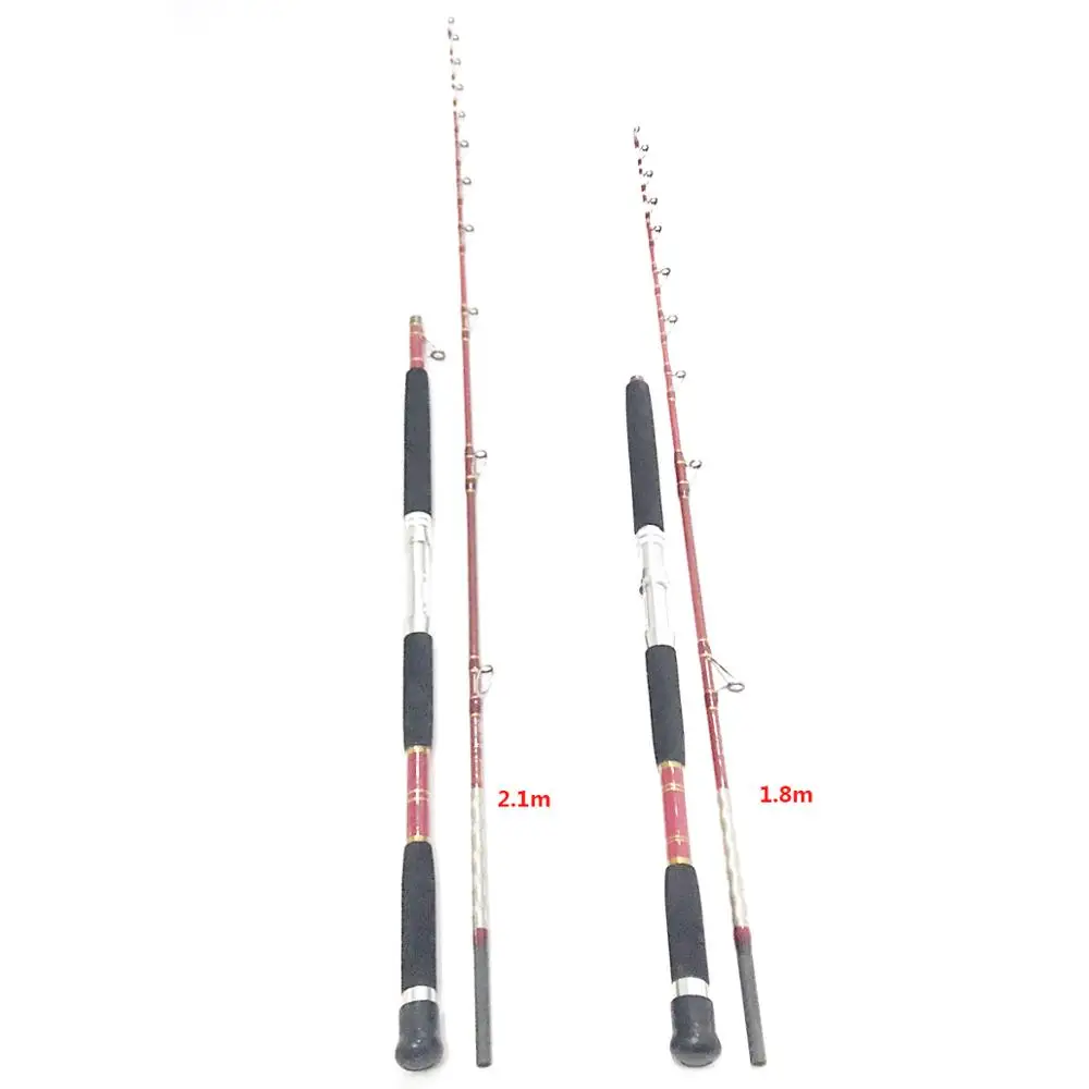 Red straight handle 200 г приманка для лодки, Удочка 1,8 м, 2,1 м, углеродное волокно, удочка для рыбы, океанская соленая вода, спиннинг, универсальное литье, рок, удочка для ловли нахлыстом - Цвет: Red straight handle