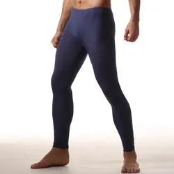Мужское термобелье, одноцветные облегающие штаны, дышащие Стрейчевые брюки для йоги, мужское нижнее белье под брюки