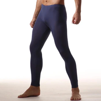 

Men's Thermal Underwear Bottoms Solid Color Tight Bottoming Pants Breathable Stretch Yoga Trousers male underwear underpants