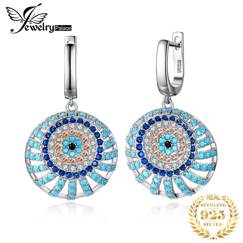 

Bohemian Boho Simulated Turquoise Drop Earrings 925 Sterling Silver Earrings For Women Gem Korean Earrings Fashion Jewelry 2020
