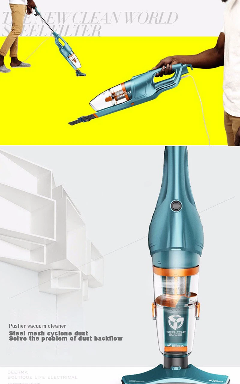 Xiaomi пылесос ручной толкающий стержень 2-в-1 двойной Применение пылесос 1.2L Ёмкость пылеуловительная камера Низкая Шум вертикальный пылесборник